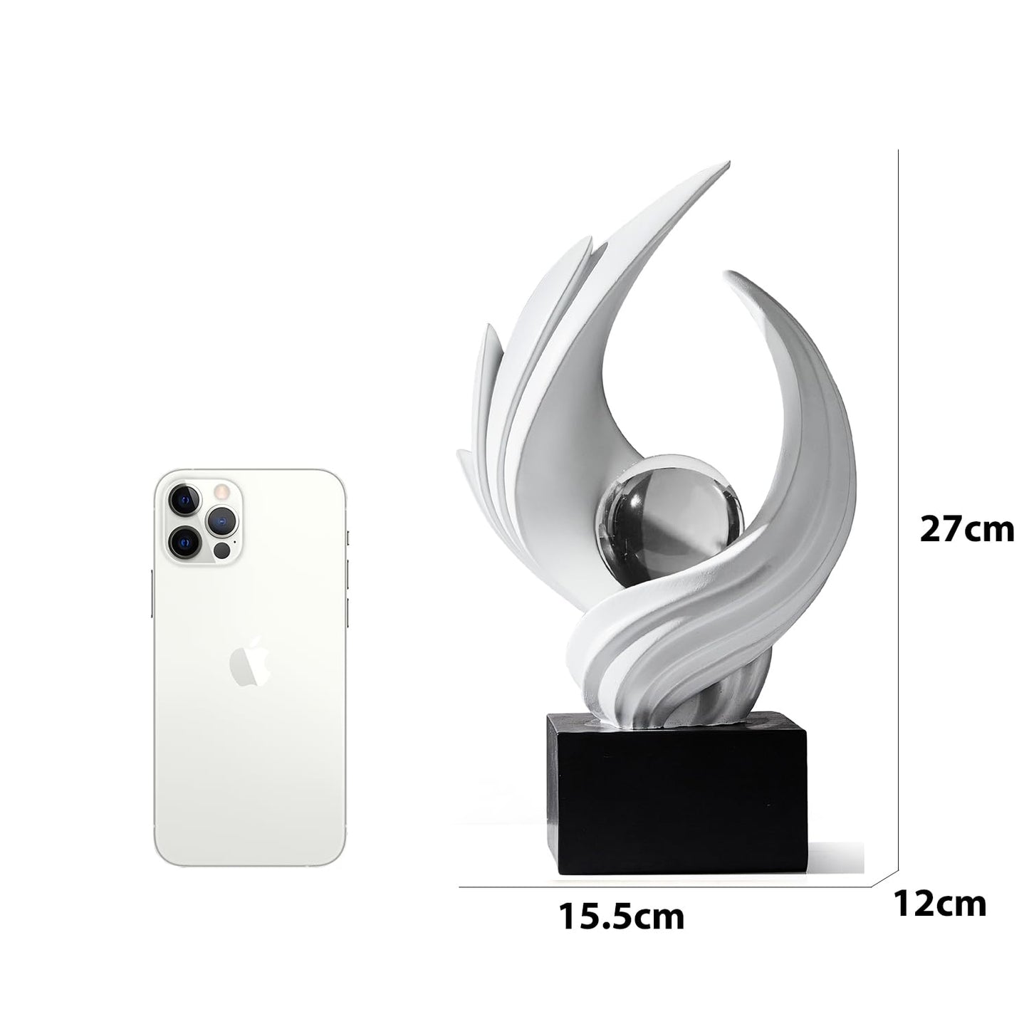 Weiß Deko Modern Wirbel Statue Dekoration für Wohnzimmer, Minimalist Statue Regal Dekor Akzente, abstrakte Kunst Skulptur Dekor für Büro Couchtisch Sideboard