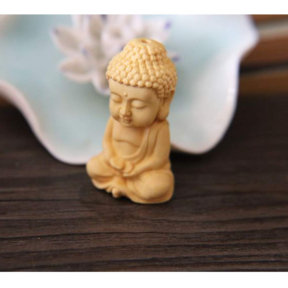 YSTJKD Handgeschnitzter Buddha, Holz Betende Buddha Statue Sitzender Dekorativer Meditations Deko Statue Office Schreibtisch Dekorative Ornament Zuhause Zum Büro Im Fahrzeug Dekoration 1 Pcs