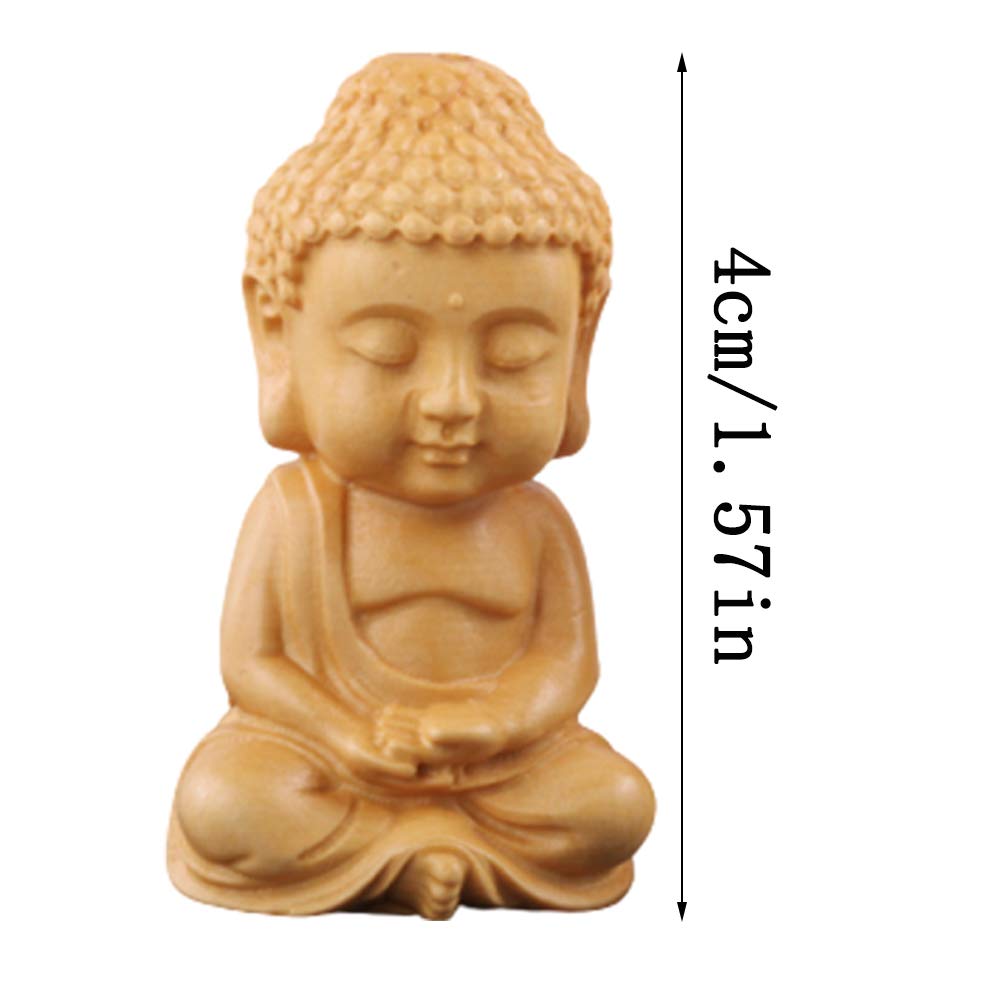 YSTJKD Handgeschnitzter Buddha, Holz Betende Buddha Statue Sitzender Dekorativer Meditations Deko Statue Office Schreibtisch Dekorative Ornament Zuhause Zum Büro Im Fahrzeug Dekoration 1 Pcs