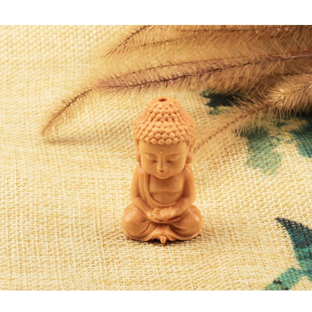 YSTJKD Handgeschnitzter Buddha, Holz Betende Buddha Statue Sitzender Dekorativer Meditations Deko Statue Office Schreibtisch Dekorative Ornament Zuhause Zum Büro Im Fahrzeug Dekoration 1 Pcs