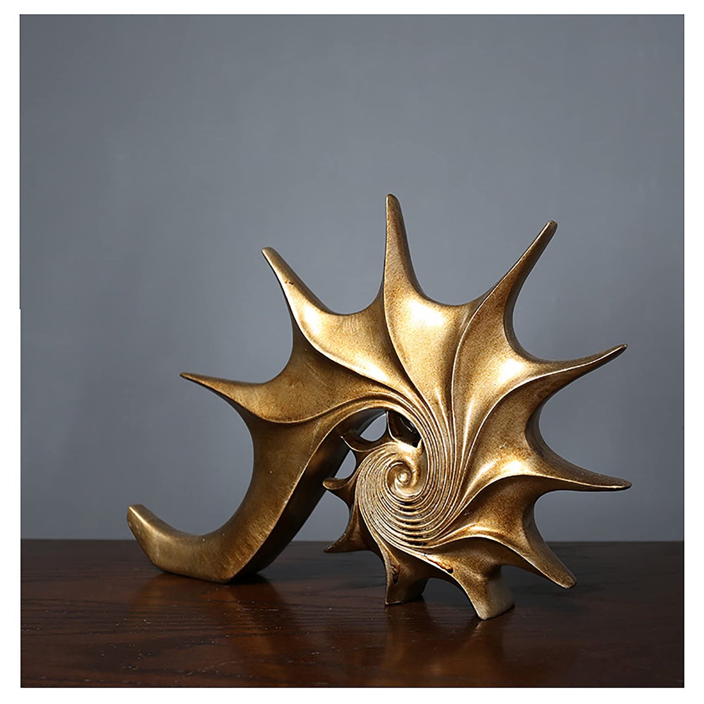 YUDIZWS Muschel Skulptur Deko Wohnzimmer Modern Harz Abstrakte Kunst Statue Schreibtisch Dekorationen für Zuhause & Büro,40.5 x28 x 5.5 cm