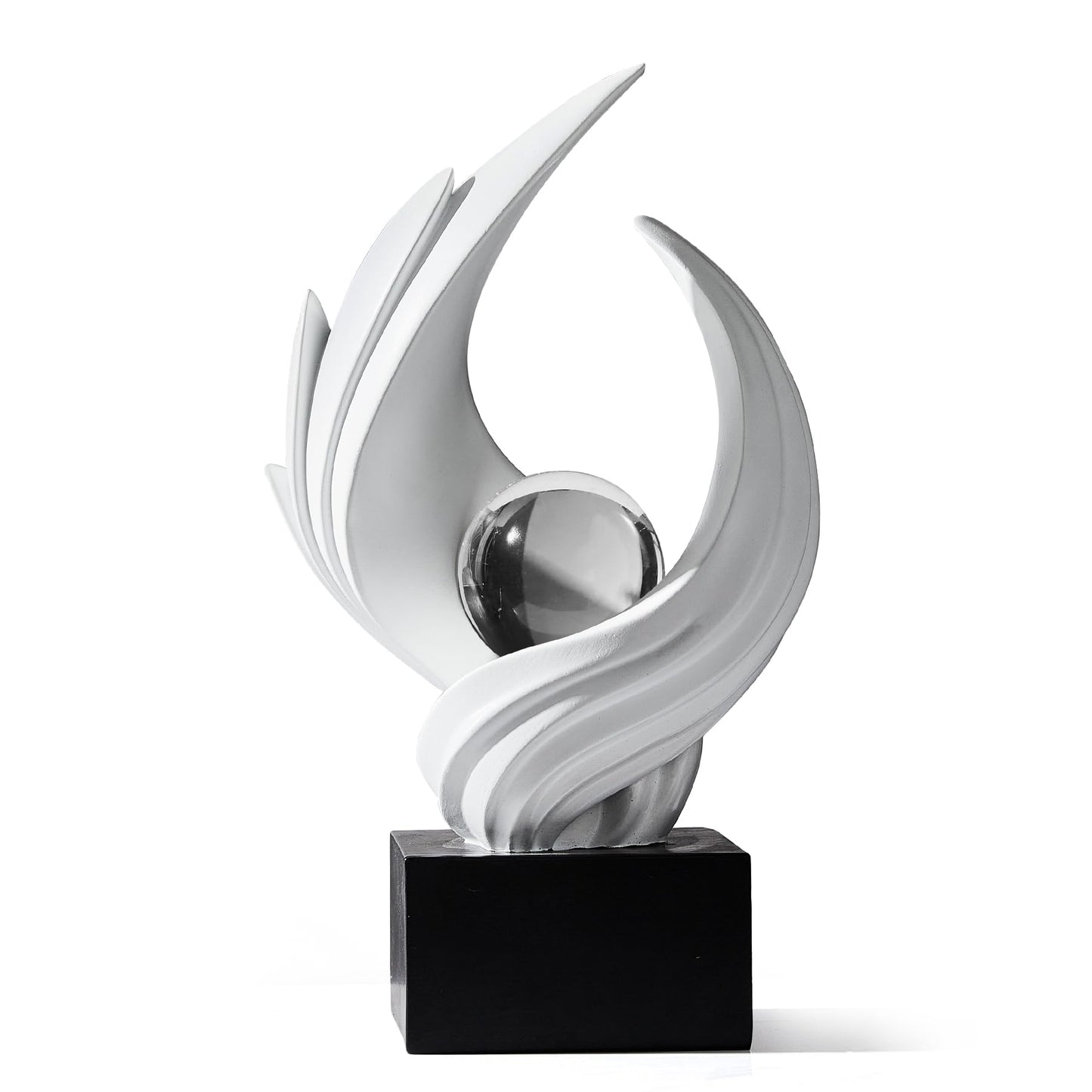 Weiß Deko Modern Wirbel Statue Dekoration für Wohnzimmer, Minimalist Statue Regal Dekor Akzente, abstrakte Kunst Skulptur Dekor für Büro Couchtisch Sideboard