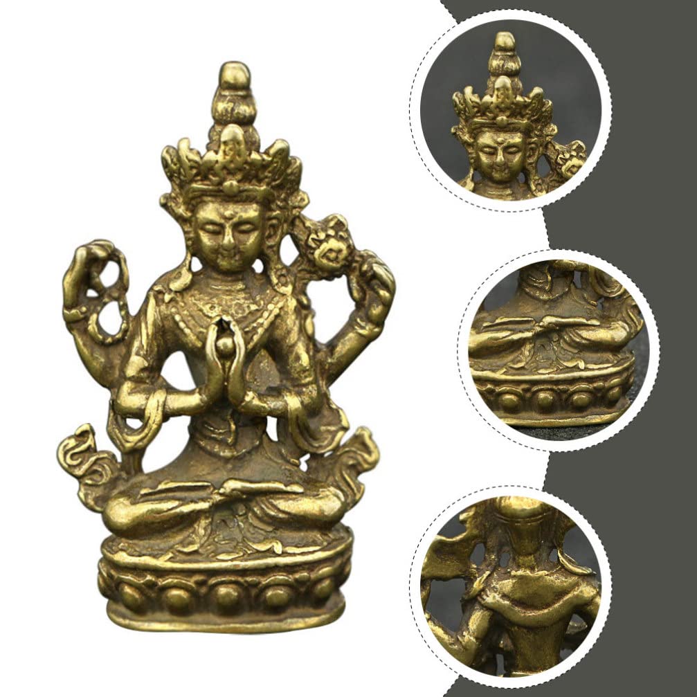 YARNOW Vierarmige Avalokitesvara Buddha Statue Aus Dekorative Skulptur Für Wohnzimmer Garten Balkon Und Schlafzimmer Für Meditation Und Feng Shui Hochwertige Verarbeitung Langlebig Und