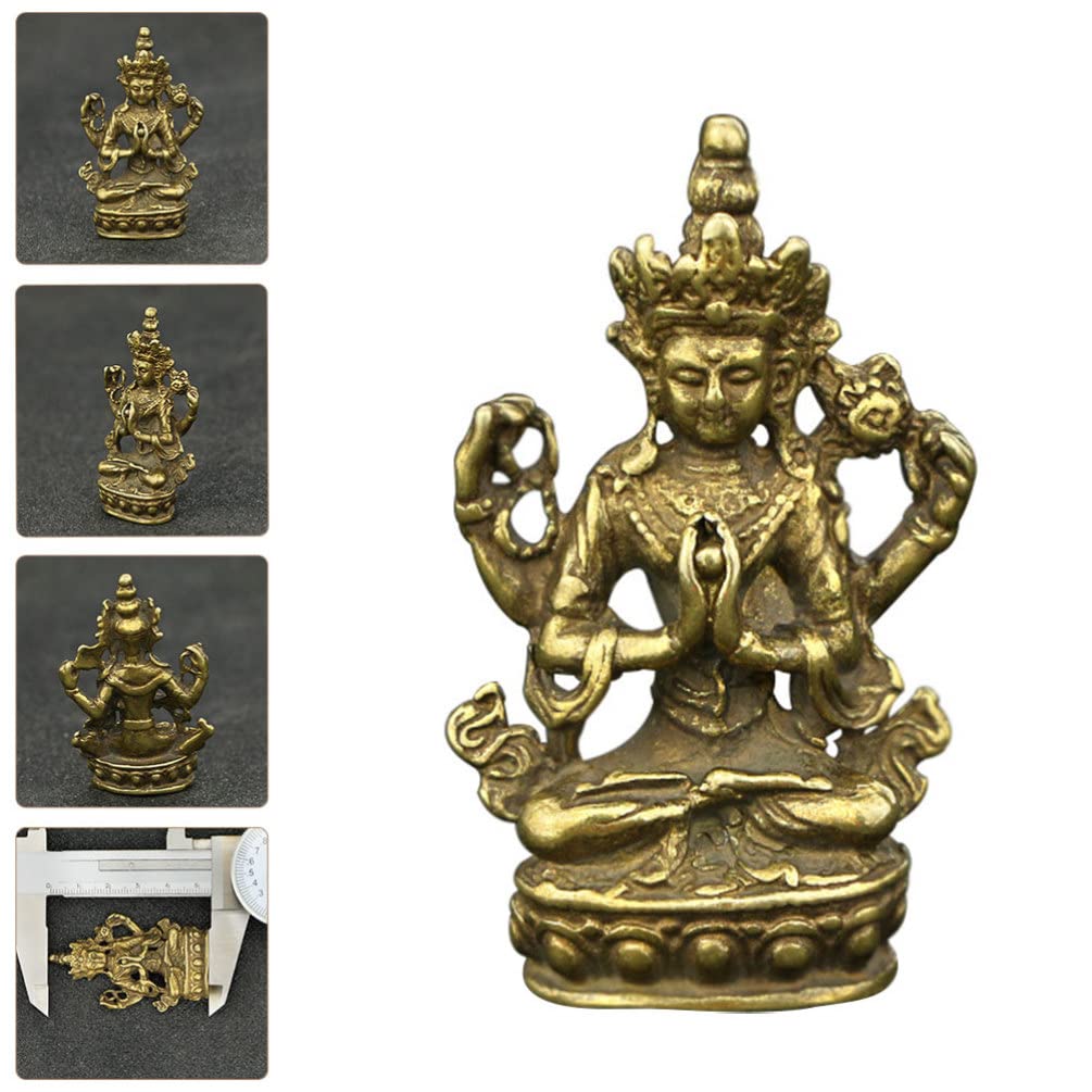YARNOW Vierarmige Avalokitesvara Buddha Statue Aus Dekorative Skulptur Für Wohnzimmer Garten Balkon Und Schlafzimmer Für Meditation Und Feng Shui Hochwertige Verarbeitung Langlebig Und