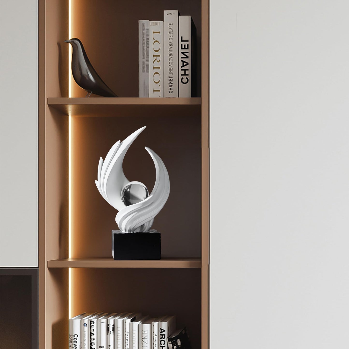 Weiß Deko Modern Wirbel Statue Dekoration für Wohnzimmer, Minimalist Statue Regal Dekor Akzente, abstrakte Kunst Skulptur Dekor für Büro Couchtisch Sideboard