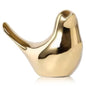 Vogelfiguren aus Keramik, goldenes Vogeldekor, 16,3 x 12,7 x 8,1 cm, kleine Vogelstatue, tragbares goldenes Dekor für Tisch, Regal, Fernsehständer, Zimmer, Zuhause, Vogelstatue, goldenes Dekor, Vogeld