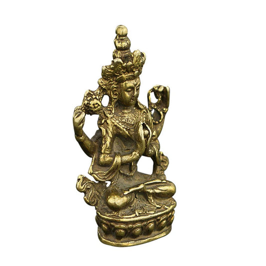 YARNOW Vierarmige Avalokitesvara Buddha Statue Aus Dekorative Skulptur Für Wohnzimmer Garten Balkon Und Schlafzimmer Für Meditation Und Feng Shui Hochwertige Verarbeitung Langlebig Und