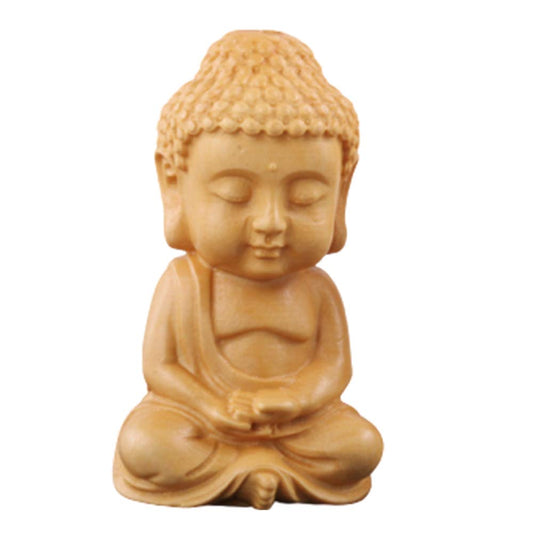 YSTJKD Handgeschnitzter Buddha, Holz Betende Buddha Statue Sitzender Dekorativer Meditations Deko Statue Office Schreibtisch Dekorative Ornament Zuhause Zum Büro Im Fahrzeug Dekoration 1 Pcs