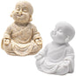Qixuer 2 Stücke Niedliche Kleine Mönch Statue,Maitreya Buddha Skulptur Happy Buddha Statue Fengshui Maitreya Handwerk Wohnkultur Ornament Maitreya Buddha Skulptur für Aquariumdeko Fisch Dekoration