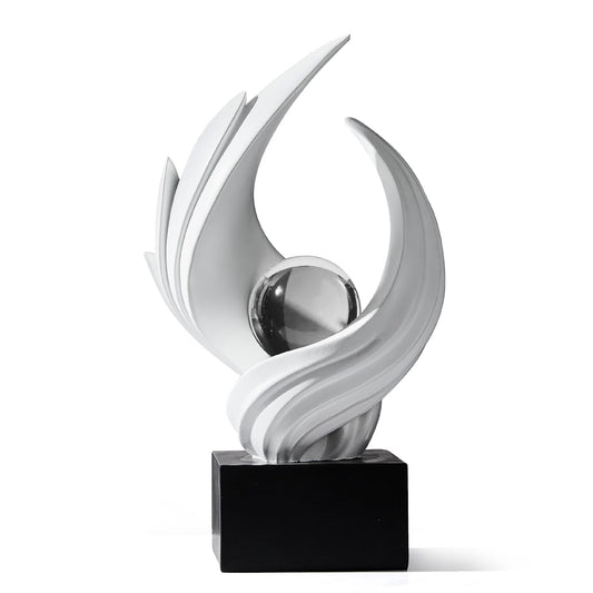 Weiß Deko Modern Wirbel Statue Dekoration für Wohnzimmer, Minimalist Statue Regal Dekor Akzente, abstrakte Kunst Skulptur Dekor für Büro Couchtisch Sideboard