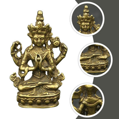 YARNOW Vierarmige Avalokitesvara Buddha Statue Aus Dekorative Skulptur Für Wohnzimmer Garten Balkon Und Schlafzimmer Für Meditation Und Feng Shui Hochwertige Verarbeitung Langlebig Und