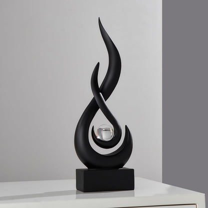 FJSPERM Flamme Statue – Moderne Schwarze Deko Skulptur für Wohnzimmer, Büro & Tisch