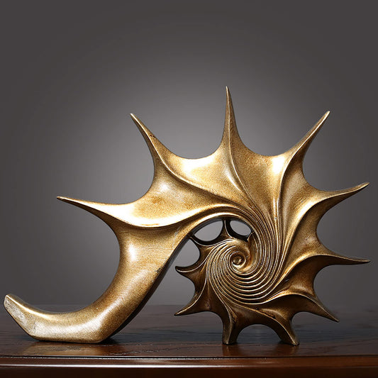 YUDIZWS Muschel Skulptur Deko Wohnzimmer Modern Harz Abstrakte Kunst Statue Schreibtisch Dekorationen für Zuhause & Büro,40.5 x28 x 5.5 cm
