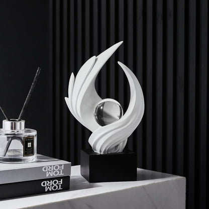 Weiß Deko Modern Wirbel Statue Dekoration für Wohnzimmer, Minimalist Statue Regal Dekor Akzente, abstrakte Kunst Skulptur Dekor für Büro Couchtisch Sideboard