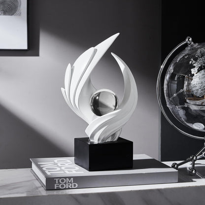 Weiß Deko Modern Wirbel Statue Dekoration für Wohnzimmer, Minimalist Statue Regal Dekor Akzente, abstrakte Kunst Skulptur Dekor für Büro Couchtisch Sideboard